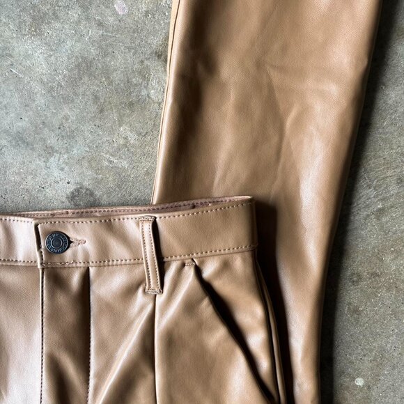 abercrombie and fitch brown faux leather skinny pants size 0S - Picture 3 of 5